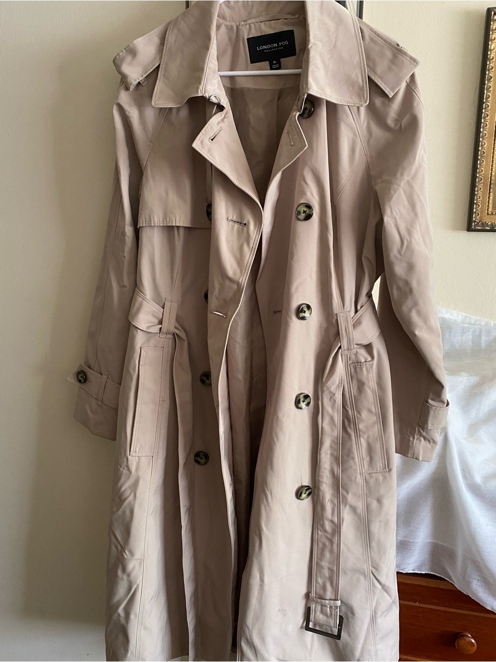 London Fog Cream Trench Coat - Picture 2 of 15